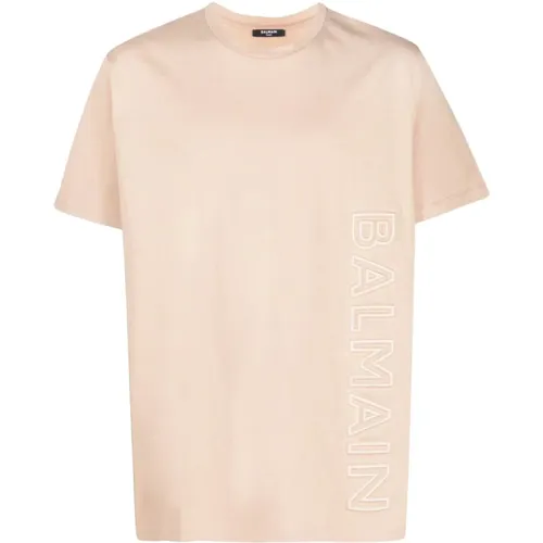 Geprägtes T-Shirt Lässiger Stil - Balmain - Modalova