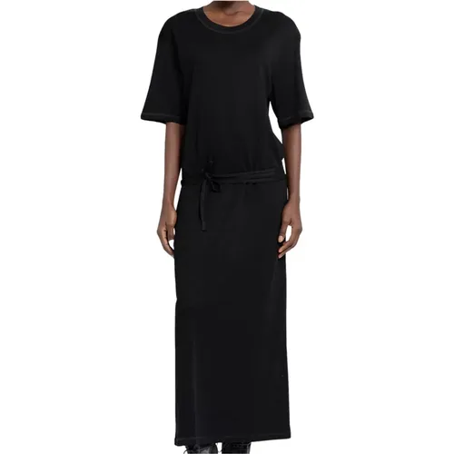 Dresses,Schwarzes Geripptes T-Shirt Kleid - Lemaire - Modalova