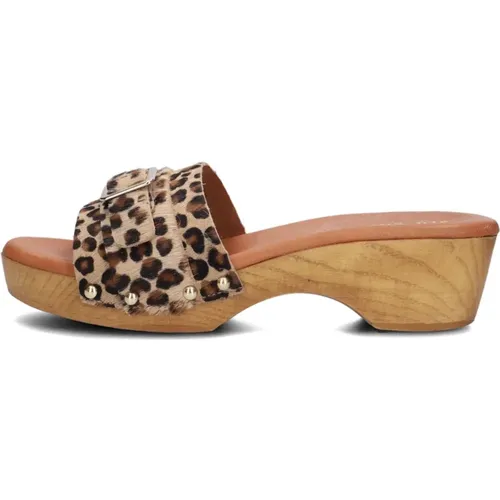 Trendige Tiger Print Mules , Damen, Größe: 38 EU - Red Rag - Modalova