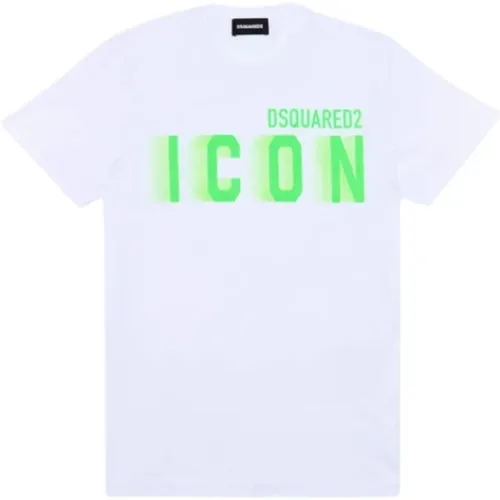 Fluoreszierendes Logo-T-Shirt , Herren, Größe: 2XL - Dsquared2 - Modalova
