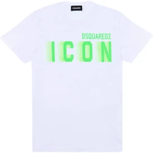 Fluoreszierendes Logo-T-Shirt , Herren, Größe: L - Dsquared2 - Modalova