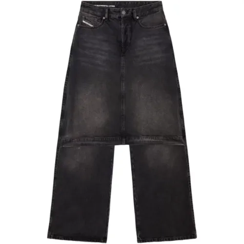 Schwarze Denim Straight Hose , Herren, Größe: W26 - Diesel - Modalova