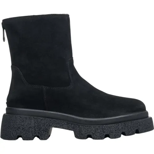 Schwarze Veloursleder Stiefeletten für den Winter Er00113908 - Estro - Modalova