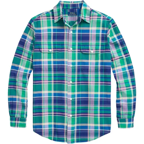 Green Navy Multi Shirt , male, Sizes: L - Polo Ralph Lauren - Modalova