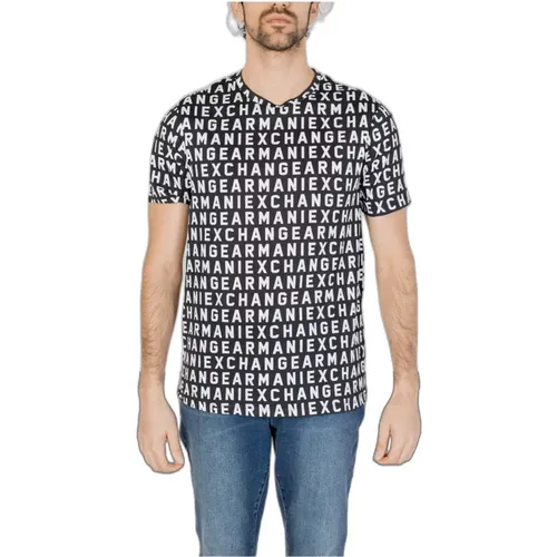 Printed Cotton T-Shirt , male, Sizes: M, XS, XL, S, L - Armani Exchange - Modalova
