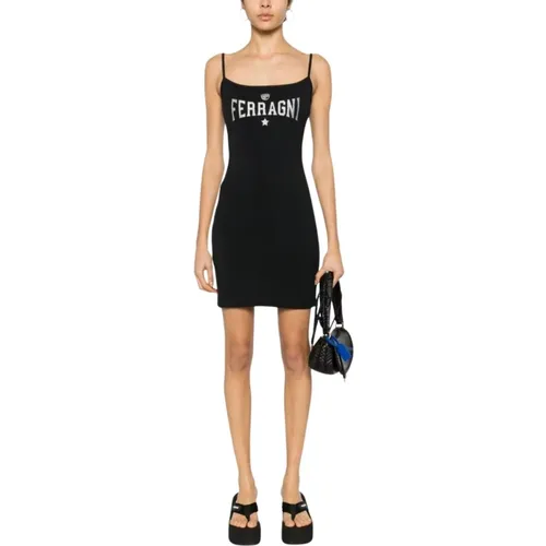 Schwarzes Kleid Ss24 Damenbekleidung , Damen, Größe: M - Chiara Ferragni Collection - Modalova