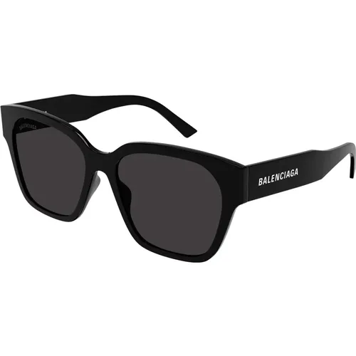Schwarz/Graue Sonnenbrille Bb0215Sa , unisex, Größe: 56 MM - Balenciaga - Modalova