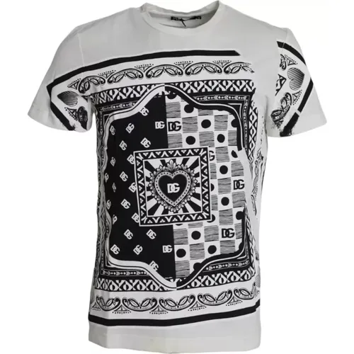 Bandana Print T-shirt Weiß Baumwolle - Dolce & Gabbana - Modalova