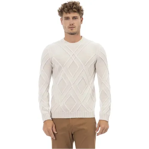 Crew Neck Long Sleeve Sweater , male, Sizes: M, L - Alpha Studio - Modalova