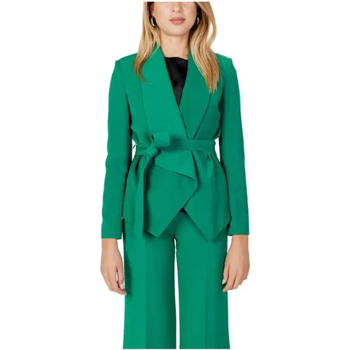 Grüner Polyester-Blazer Herbst/Winter Kollektion , Damen, Größe: L - Sandro Ferrone - Modalova