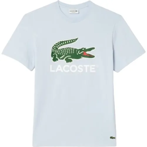 Baumwoll-Jersey T-Shirt mit Bedrucktem Logo - Lacoste - Modalova