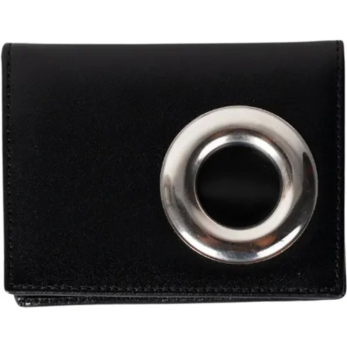 Leather Wallet with Silver Eyelet , unisex, Sizes: ONE SIZE - Comme des Garçons - Modalova