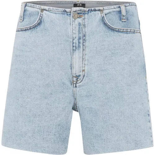 Hellblaue Retro Wash Denim Shorts , Damen, Größe: W26 - My Essential Wardrobe - Modalova