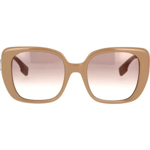 Bold Square Sunglasses with Gold Detailing , female, Sizes: 52 MM - Burberry - Modalova