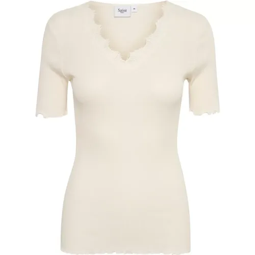 Feminine Mayasz T-Shirt Top - Ice , female, Sizes: M, XS, XL, L, 2XL - Saint Tropez - Modalova