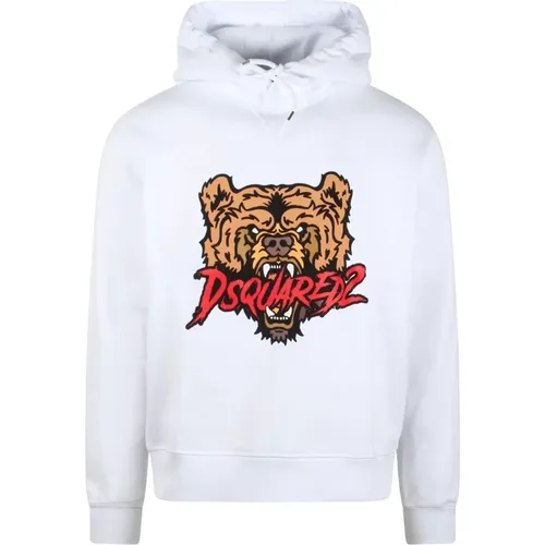 Bär Grafik Baumwollhoodie , Herren, Größe: S - Dsquared2 - Modalova