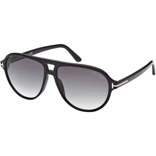 Jeffrey Sunglasses - Shiny /Smoke Shaded , male, Sizes: 59 MM - Tom Ford - Modalova