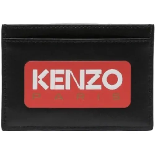 Logo Leather Card Holder , male, Sizes: ONE SIZE - Kenzo - Modalova