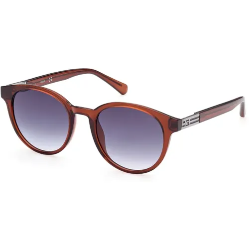 Golden Gradient Blue Sunglasses , male, Sizes: 51 MM - Guess - Modalova