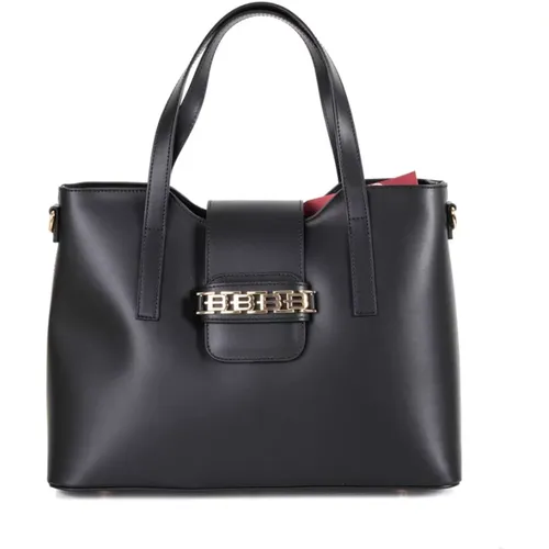Schwarze Lederhandtasche , Damen, Größe: ONE Size - Baldinini - Modalova