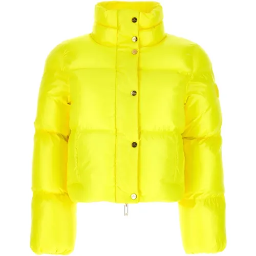 Satin Crop Puffer Jacket , female, Sizes: XL, L, 2XL - Elisabetta Franchi - Modalova