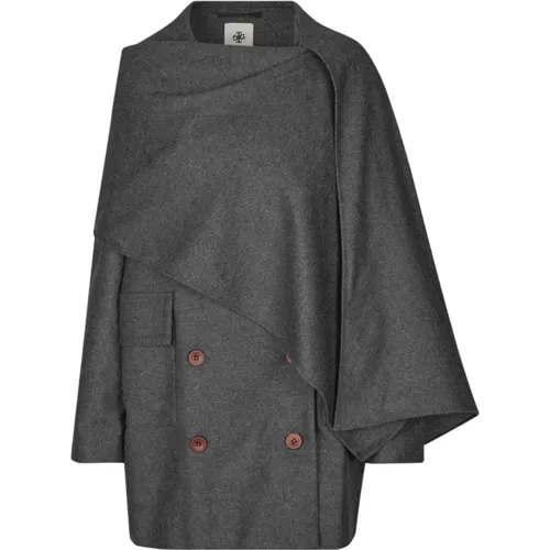 Eleganter Drapierter Mantel , Damen, Größe: L - The Garment - Modalova