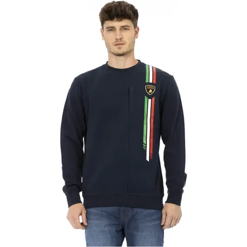 Casual Sweatshirt mit bedrucktem Logo , Herren, Größe: M - AUTOMOBILI LAMBORGHINI - Modalova