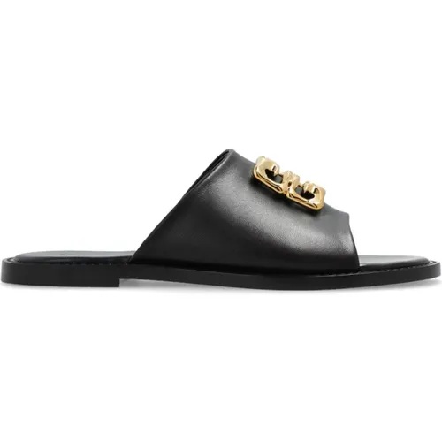 Schwarze Ledersandalen mit Goldfarbener Hardware - Givenchy - Modalova