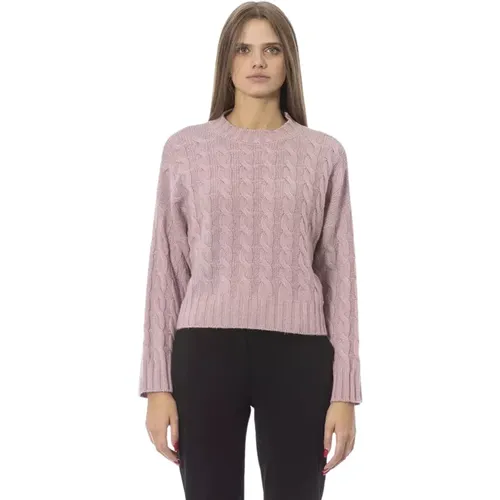 Trendiger Rosa Wollpullover , Damen, Größe: M - Baldinini - Modalova