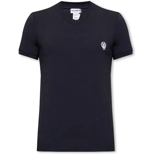 T-shirt with logo , male, Sizes: M - Dolce & Gabbana - Modalova