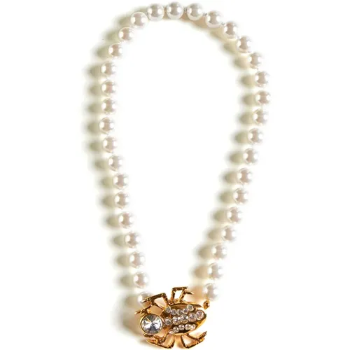 Beetle Charm Crystal Pendant Necklace , female, Sizes: ONE SIZE - Alessandra Rich - Modalova