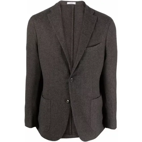 Grey Wool Jacket with Classic Lapels , male, Sizes: 3XL - Boglioli - Modalova