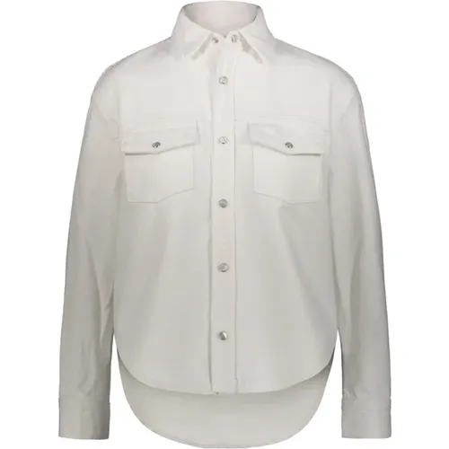 Square Shoulder Denim Jacket , female, Sizes: S, M - Wardrobe.nyc - Modalova