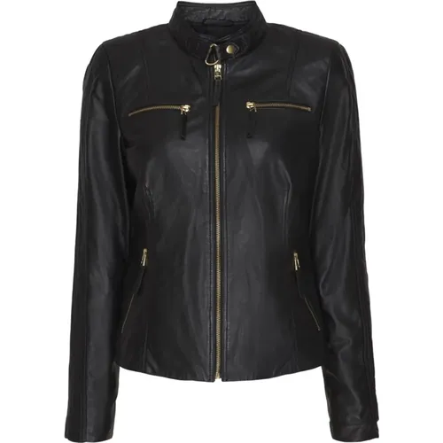 Biker Jacket With Collar 11024Rf , female, Sizes: L, M, 3XL, S, 2XL, XS, XL - Notyz - Modalova