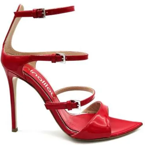 Patent Leather Stiletto Sandal , female, Sizes: 3 UK, 4 UK, 5 UK - Ninalilou - Modalova