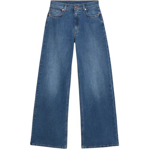Weite Bein Stonewashed Jeans , Damen, Größe: L - Oltre - Modalova