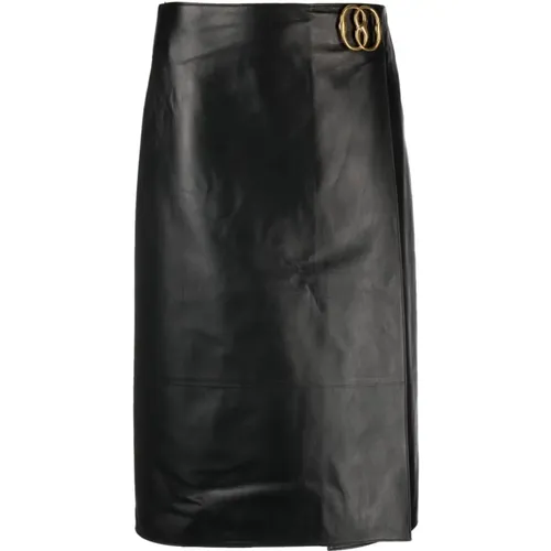 Leather Logo-Plaque Skirt , female, Sizes: XS - Bally - Modalova