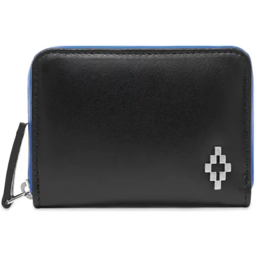 Schwarze Blaue Metall Logo Brieftasche , Herren, Größe: ONE Size - Marcelo Burlon - Modalova
