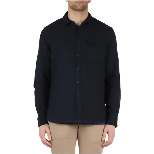 Linen Shirt with Front Pocket , male, Sizes: M, L, XL - Replay - Modalova