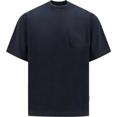Crew-neck T-Shirt with Breast Pocket , male, Sizes: L, M - Sacai - Modalova