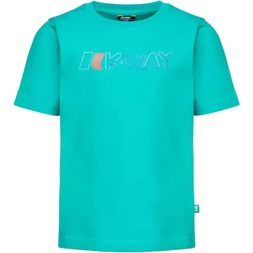 Grünes Kinder T-Shirt mit Logo-Print - K-way - Modalova