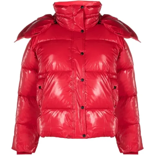 Rote Weite Daunenjacke , Damen, Größe: XS - Calvin Klein Jeans - Modalova