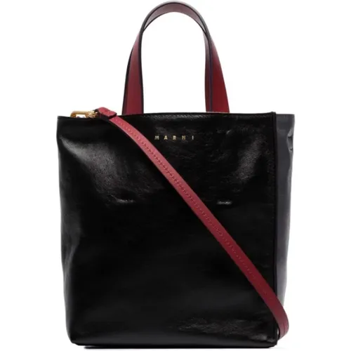 Museum Model Leather Shopper Bag , female, Sizes: ONE SIZE - Marni - Modalova