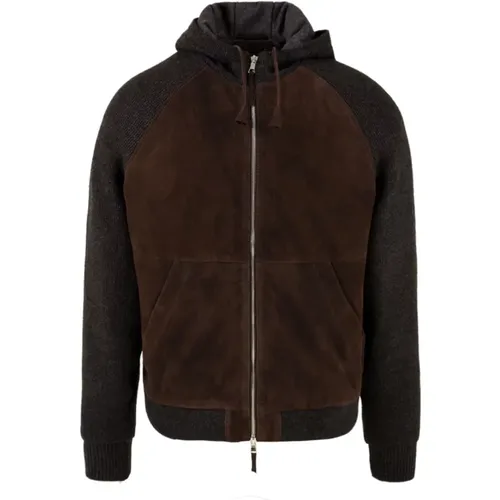 Dorian Knit Leather Coat , male, Sizes: L, M, XL - The Jack Leathers - Modalova