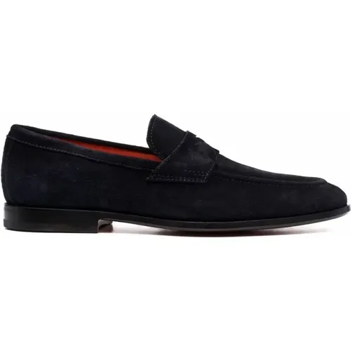 Leather Loafers for Men , male, Sizes: 10 UK, 10 1/2 UK, 7 UK - Santoni - Modalova