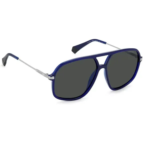 Blaue Kunststoff-Sonnenbrille Moderner Stil - Polaroid - Modalova