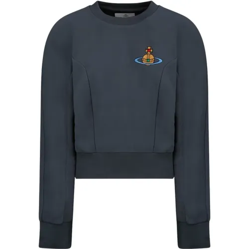 Dunkelgraues Crewneck Sweatshirt , Damen, Größe: L - Vivienne Westwood - Modalova