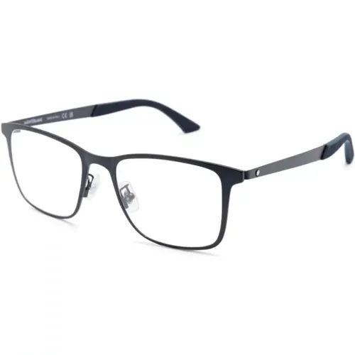 Blaue Optische Brille für den Alltag , Herren, Größe: 53 MM - Montblanc - Modalova