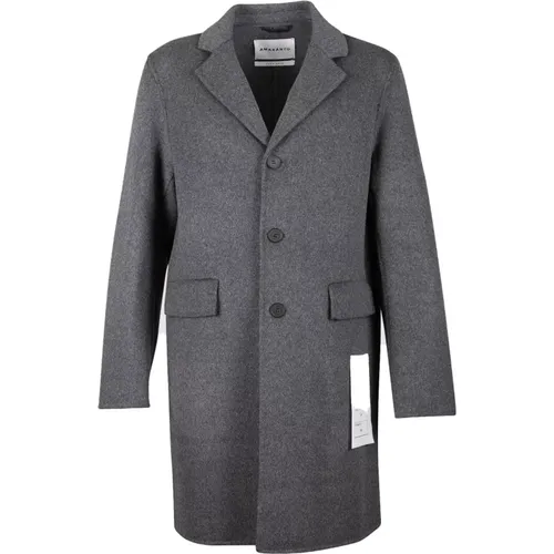 Grey Wool Blend Mens Coat , male, Sizes: L, S, M - Amaránto - Modalova