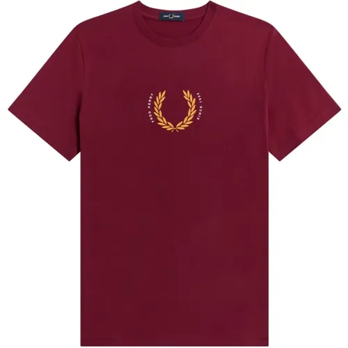 Laurel Crown Geprägtes T-Shirt - Fred Perry - Modalova